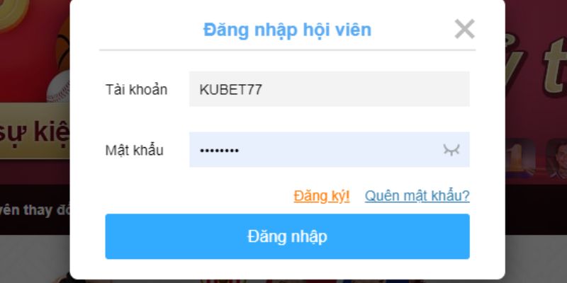 Hướng dẫn thao tác để quý khách đăng nhập Kubet77